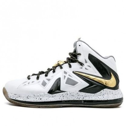 Nike LeBron 10 P.S. Elite+ White Gold Black White/Metallic Gold-Black 579834-100