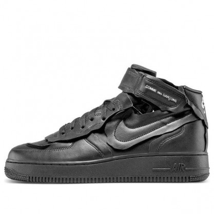 Nike Comme des Garcons x Air Force 1 Mid Triple Black Black/Black/Black DC3601-001