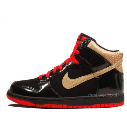 Nike Dunk High Black Sport Red Gold 317982-058
