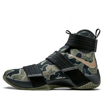 Nike Zoom LeBron Soldier 10 'Camo' Black/Medium Olive Green-Green Bamboo 844378-022